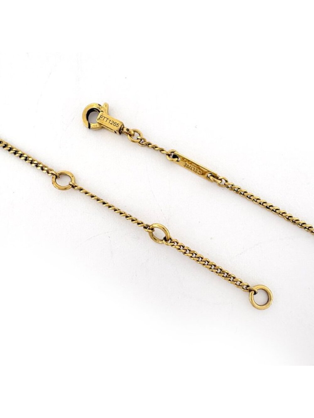 Celine Necklace Triomphe Rhinestone Gold - Picture 3 of 6